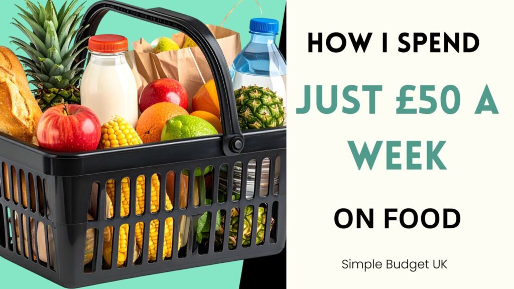A shopping basket filled with fresh ingredients for a single person trying to spend just £50 a week on food.