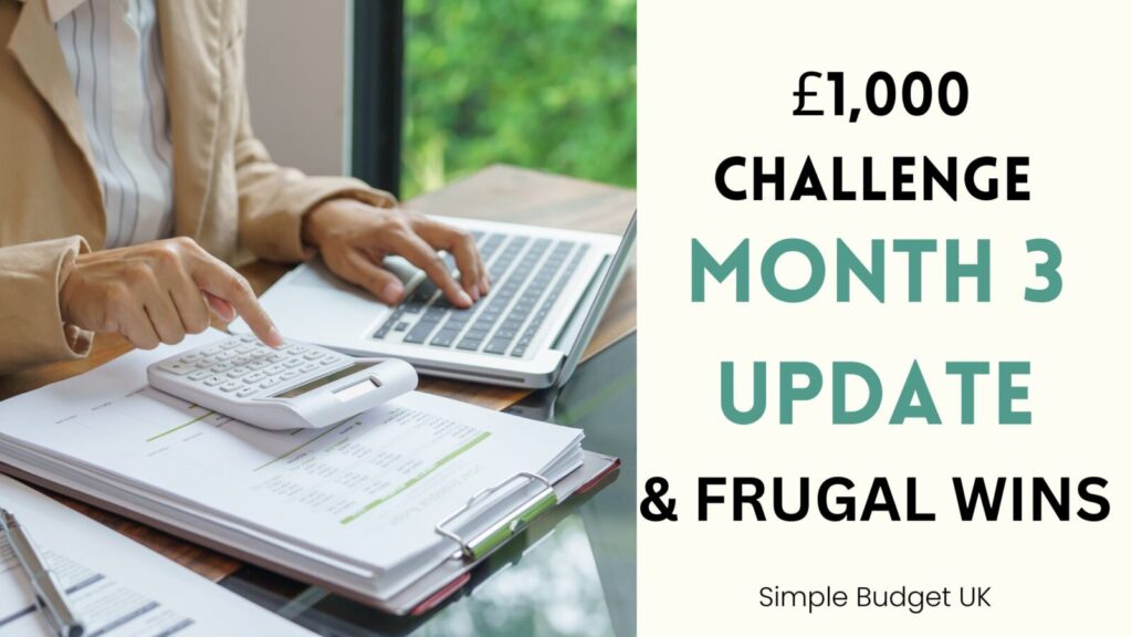 A person using a laptop and calculator to track their progress during the £1000 savings challenge UK.
